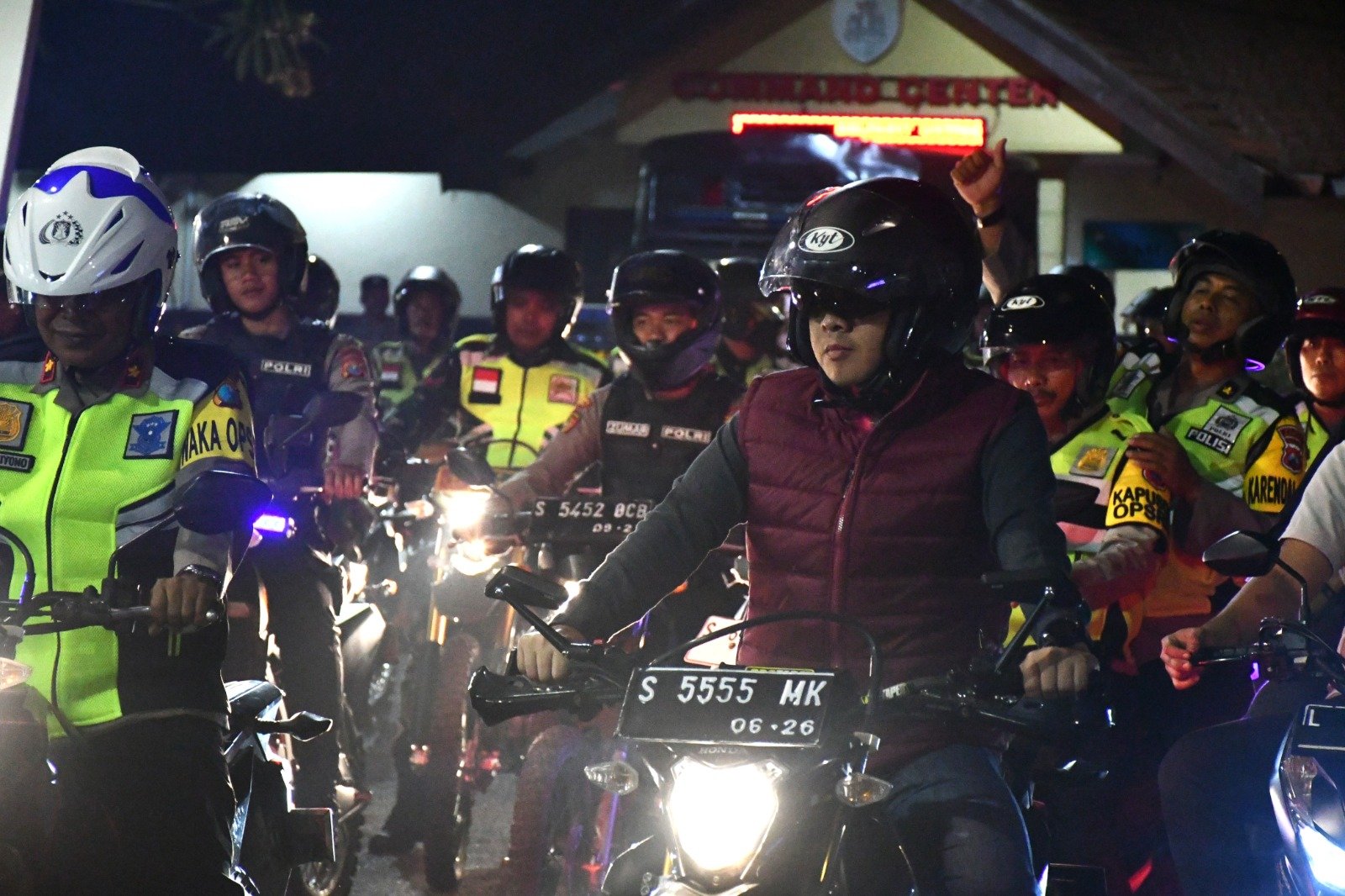 Jaga Kondusifitas Malam Hari, Kodim 0815/Mojokerto & Polres Gelar Patroli Skala Besar