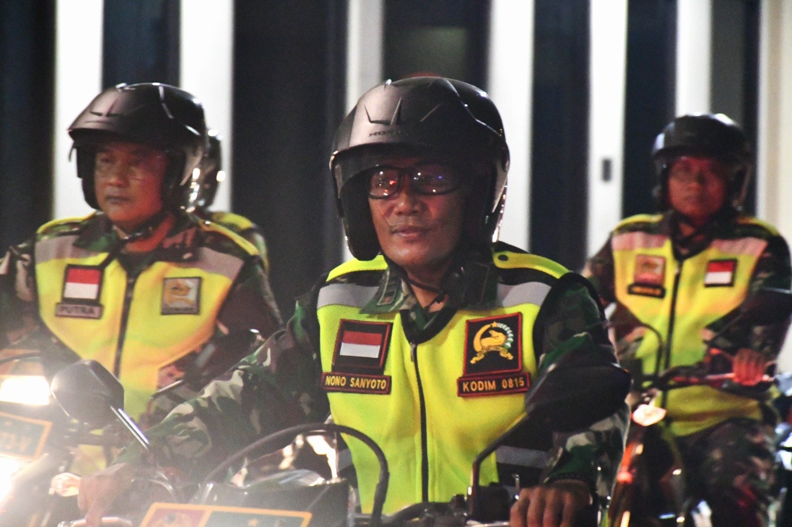Jaga Kondusifitas Malam Hari, Kodim 0815/Mojokerto & Polres Gelar Patroli Skala Besar
