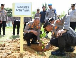 Menjaga Alam Untuk Masa Depan Polres Aceh Timur Ikuti Penanaman Sepuluh Juta Pohon