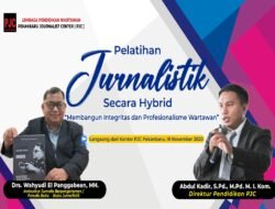 Acara Pelatihan Jurnalistik. Direktur PJC Abdul Kadir S,Pd M, Pd. MI Com Menyampaikan Pendidikan Saat Ini Memperhatinkan