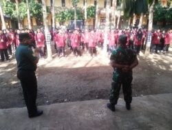 LDKPD SMKN Dlanggu, Koramil Dlanggu Bekali Siswa Materi Wasbang Dan PBB