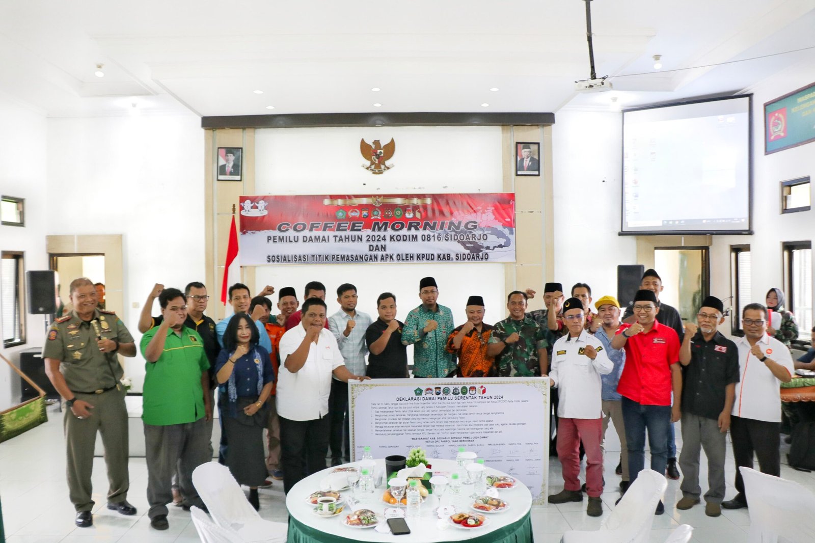 Deklarasi Pemilu Damai Tahun 2024 di Kodim 0816/Sidoarjo