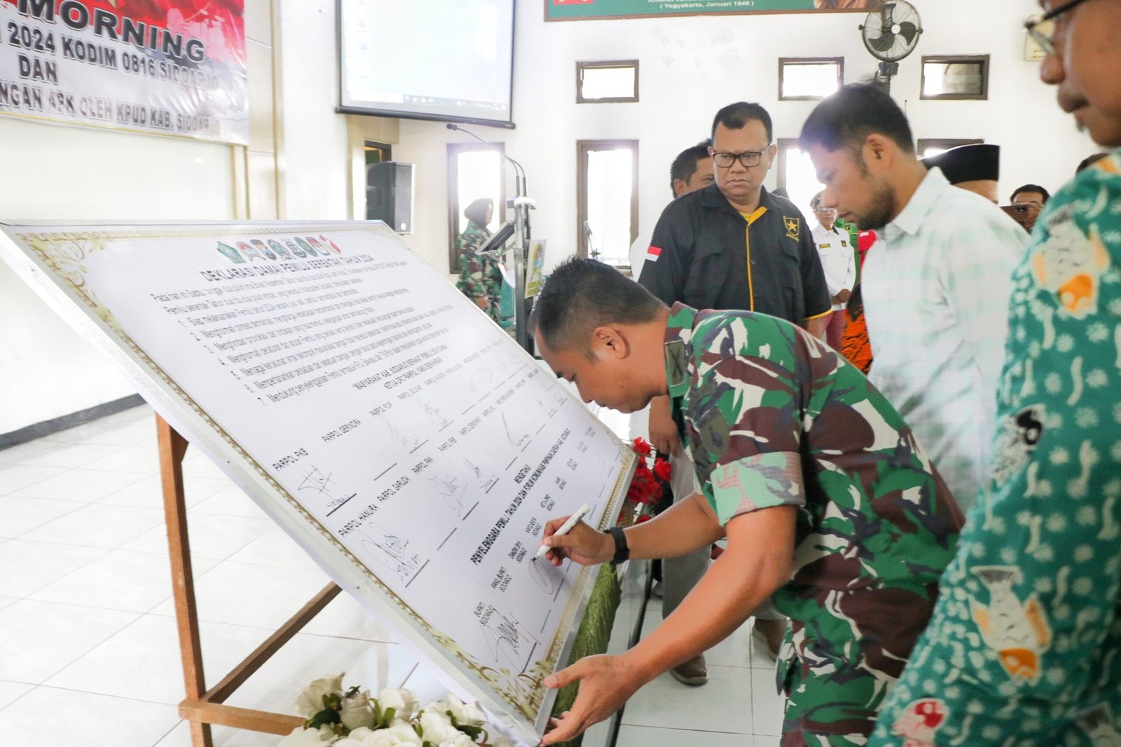 Deklarasi Pemilu Damai Tahun 2024 di Kodim 0816/Sidoarjo