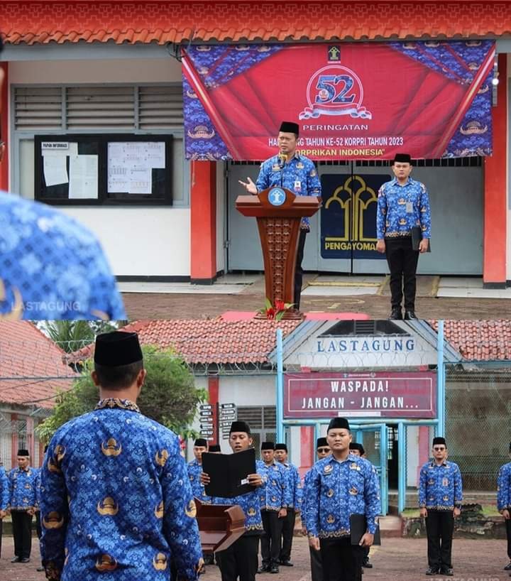 Kalapas Kelas IIB Kotaagung Pimpin Upacara, Memperingati Hari Jadi KORPRI Ke - 52