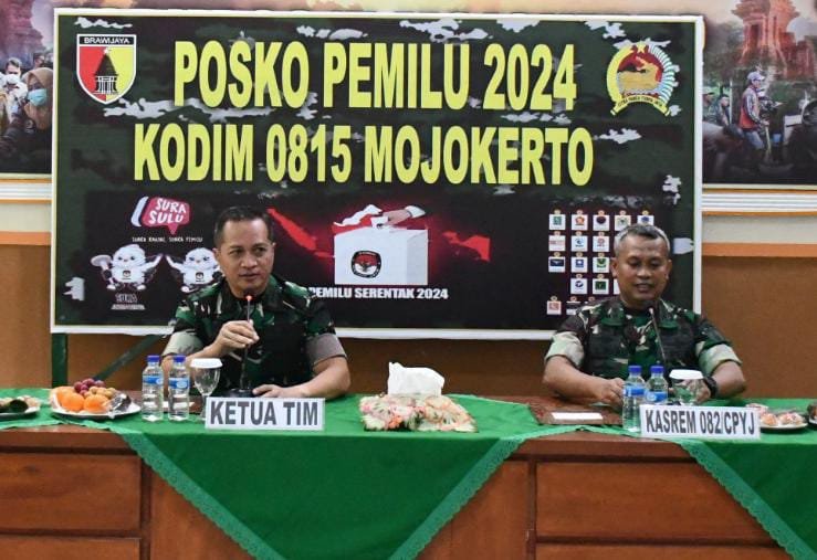 Cek Kesiapan Pam Pemilu, Kodim 0815/Mojokerto Terima Kunjungan Tim Mabesad