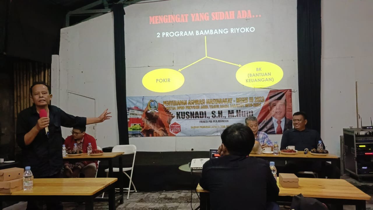 Ketua DPRD Jatim Fraksi PDIP Kusnadi., S. H., M. Hum., Paparkan Penyerapan Masyarakat Reses III 2023