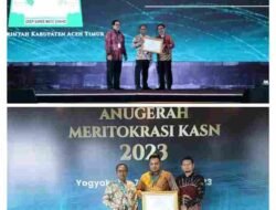 Pj Bupati Aceh Timur Terima Penghargaan Anugerah Meritokrasi 2023