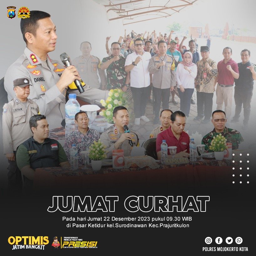 Lebih Dekat Kepada Masyarakat, Kapolresta Mojokerto Gelar Jumat Curhat