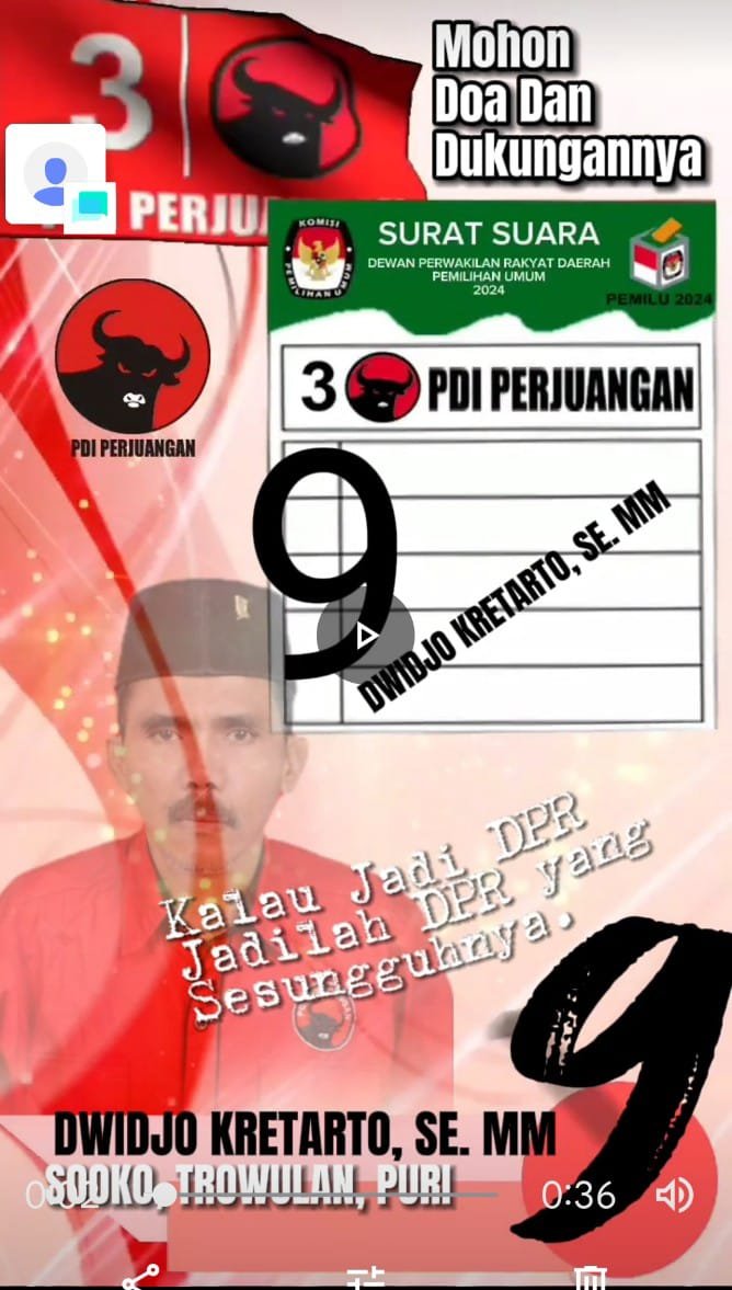 Dwidjo Kretarto, Caleg PDIP DPRD Kabupaten Mojokerto Dapil III Turun ke Lapangan