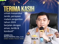 Kabid Humas Polda Jambi, Terima Kasih Kepada Masyarakat Perayaan Pergantian Tahun Berjalan Aman Dan Lancar