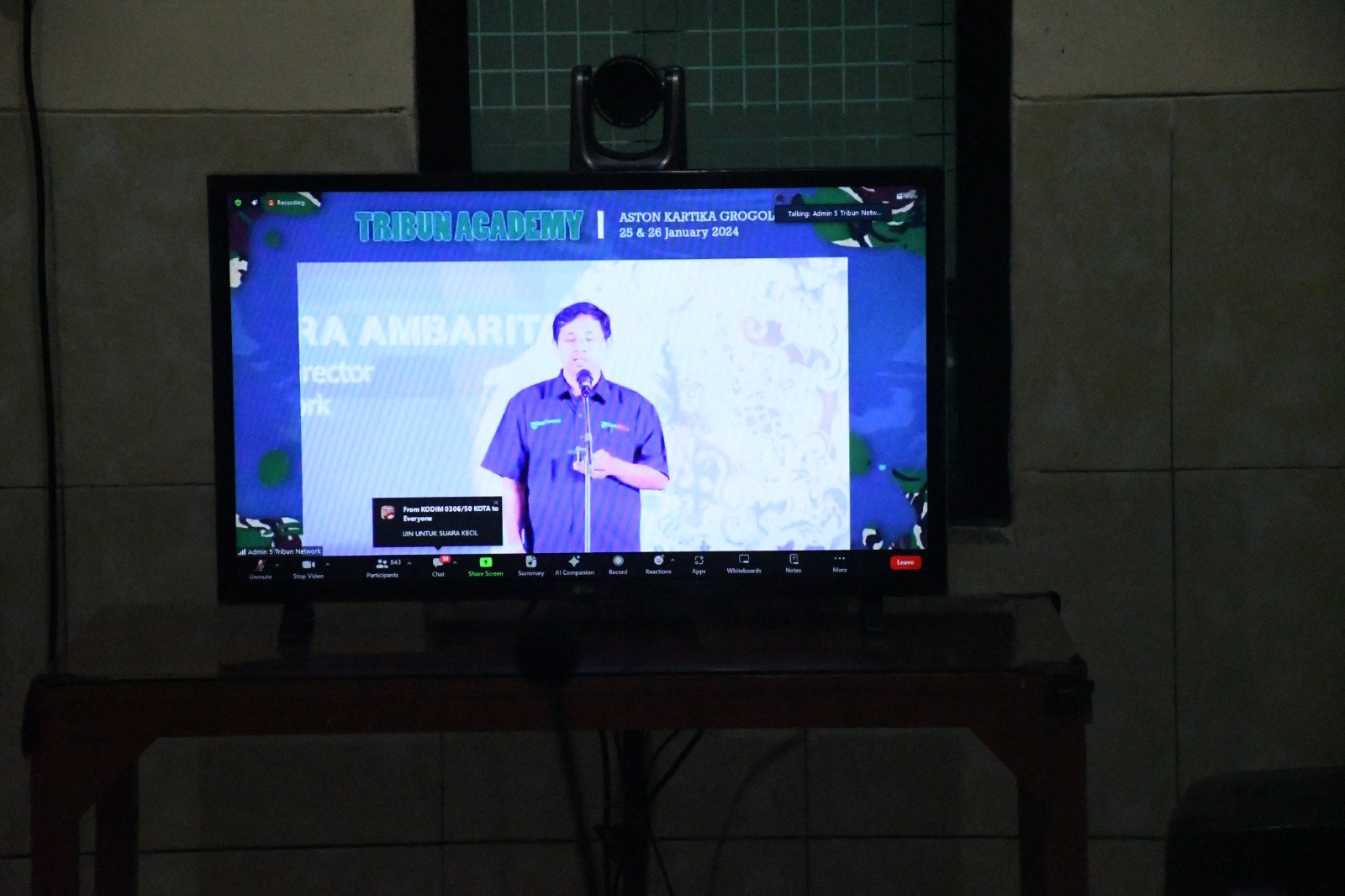 Publik Speaking Tribun Academy Kompas Media Nusantara, Dandim 0815/Mojokerto Beserta Staf Hadiri Secara Virtual