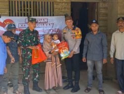 Sebagai Bentuk Rasa Syukur, Polsek Pantee Bidari Polres Aceh Timur Serahkan Bantuan Kepada Warga Kurang Mampu