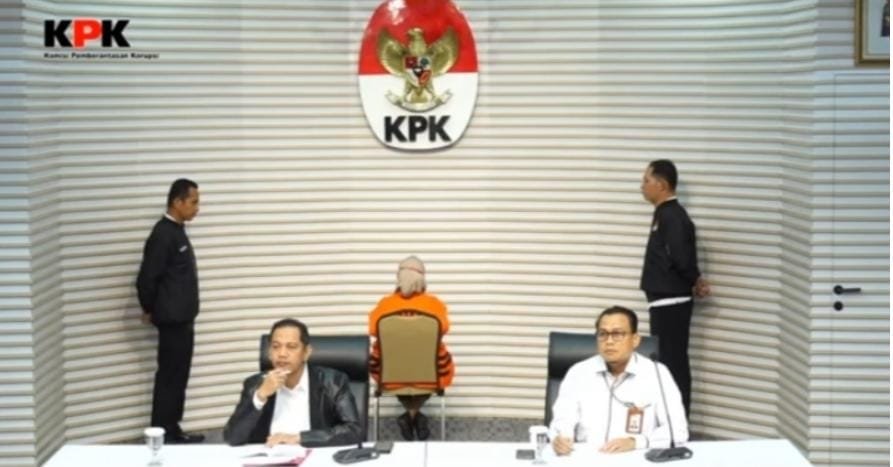 Wakil Ketua Komisi Pemberantasan Korupsi Nurul Ghufron saat menggelar Konferensi Pers di Gedung KPK Jakarta Selatan Senin (29/1) sore tadi.