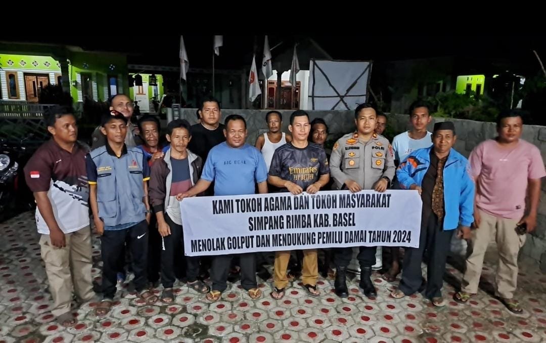 Masyarakat Simpang Rimba Bangka Selatan Mendeklarasikan Menolak Golput Dan Menciptakan Pemilu Damai 2024 