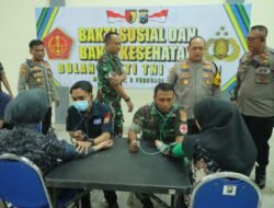 Polres Mojokerto dan Kodim 0815 Berikan Layanan Pengobatan Gratis