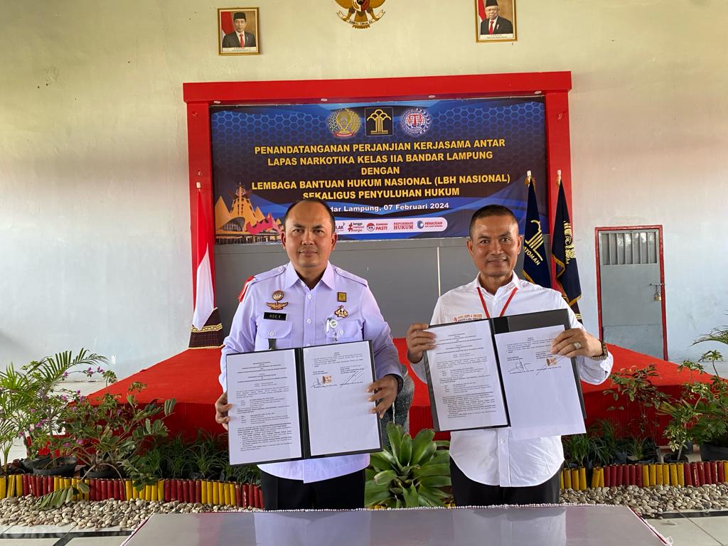 Lapas Narkotika Bandar Lampung dan LBH Nasional Berkomitmen Berikan Bantuan Hukum Warga Binaan
