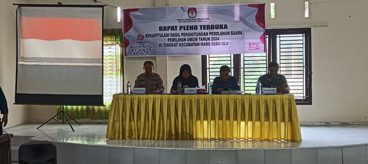 Rapat Pleno Hasil Suara Pemilu di Kecamatan Maro Sebo Ulu Dimulai