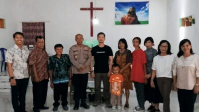 Cooling System Pasca Coblosan Pemilu, Polres Magetan Sambang Jemaat Gereja di Minggu Kasih