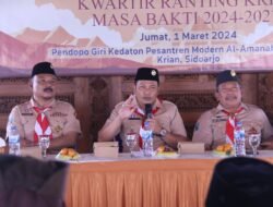 Kak Subandi Lantik Majelis Pembimbing dan Pengurus Kwarran Krian Masa Bakti 2024-2027