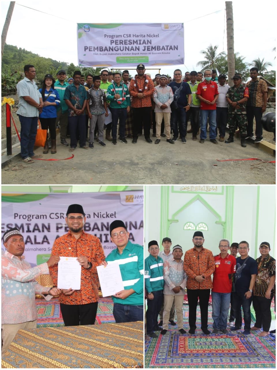 Bupati Halsel Resmikan Masjid dan Jembatan Bantuan CSR Harita Nickel di Desa Soligi