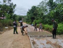 Ditengah Cuaca Terik, Satgas TMMD Kebut Semenisasi