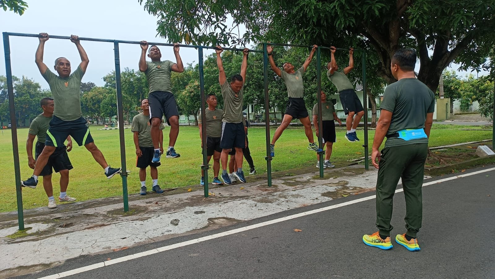 Diusulkan Naik Pangkat, Dandim 0815/Mojokerto Bina Jasmani Prajurit