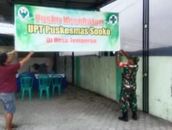Paska Banjir, Koramil 0815/03 Bareng UPT PKM Sooko Dirikan Posko Kesehatan