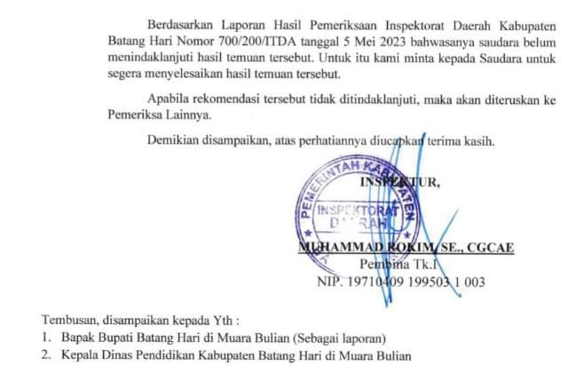 Mantan Kepsek SDN Di maro Sebo ulu Gelapkan Laptop Dan Uang Puluhan Juta Inspektorat Akan Tindaklanjuti
