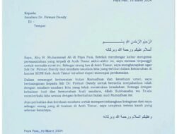 Kekisruhan yang Terjadi di Internal Koni Aceh Timur : Pengurus Pesantren Bustanul Huda ingin Keduabelah Pihak Lakukan Islah
