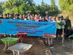 Program Padat Karya, Babinsa Dawarblandong Bersama Warga Bangun Jalan Baru