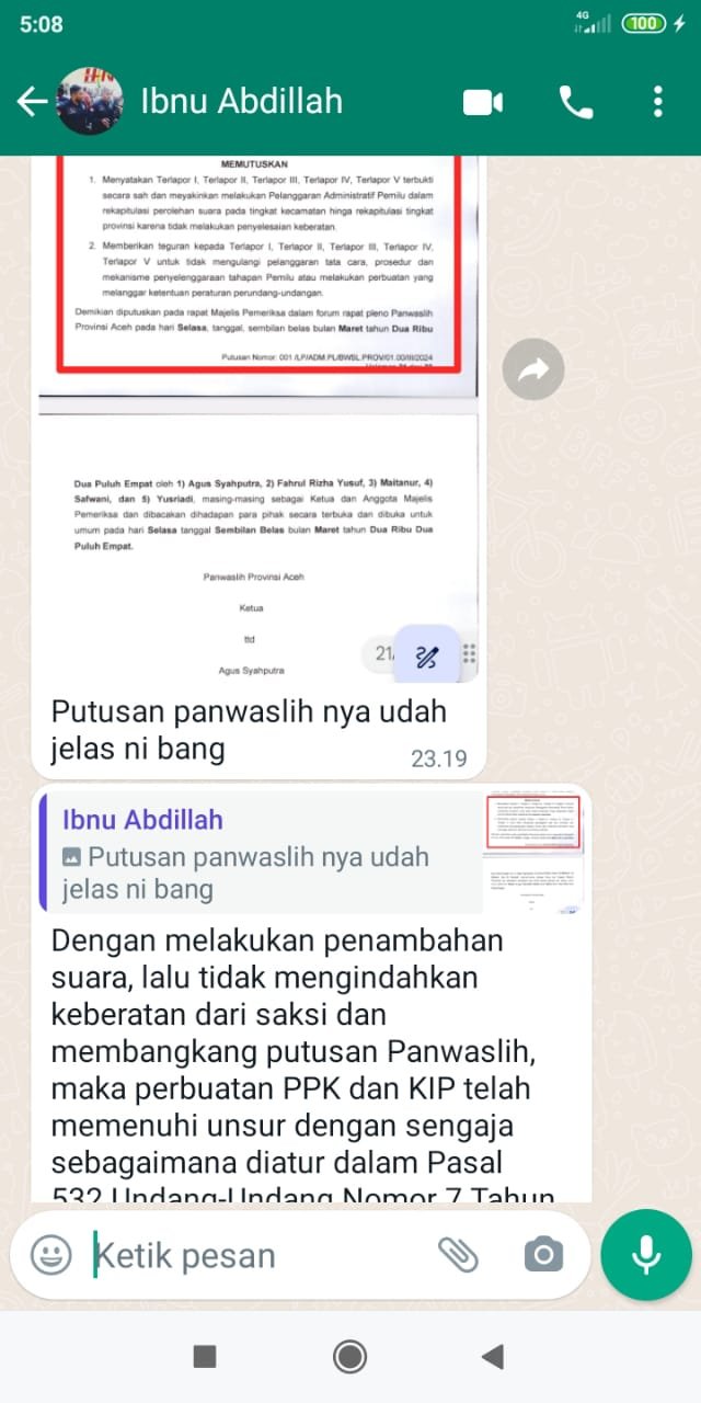 Ketua KIP Aceh Timur Di Duga Linglung Dalam Perbaikan Pengelembungan Suara Oleh Penyelenggara Pemilu