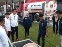 Polres Tanggamus Bersama Bidang Meteorologi Koperindag Cek Tertib Ukur SPBU