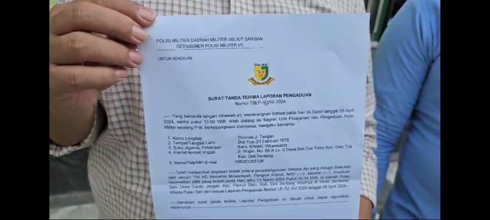Tak Kunjung Di Tindak Lanjuti,Kuasa Hukum Godol Laporkan Oknum TNI-AD Kodam 1/BB ke Denpom I/5 Medan