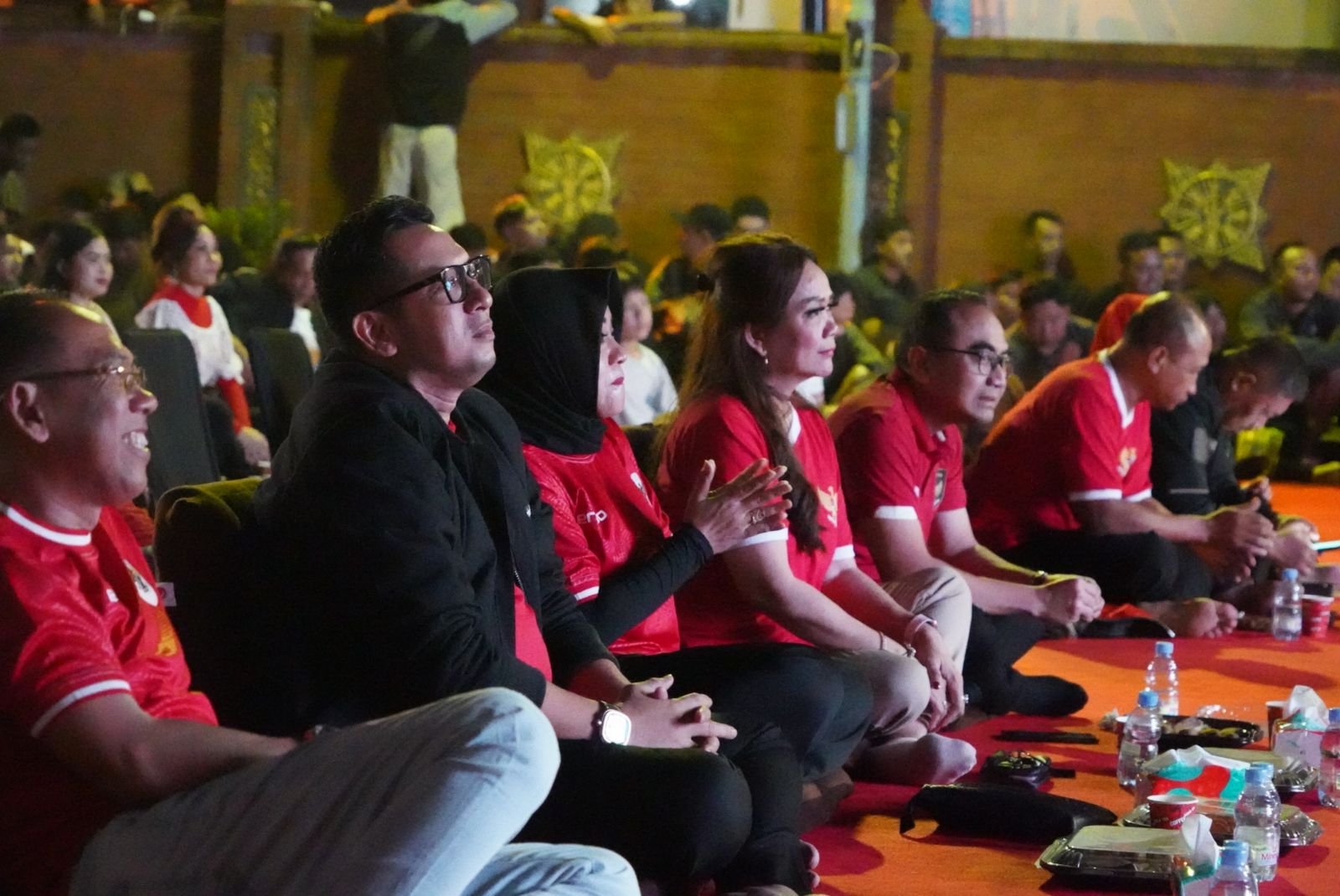 Bupati Mojokerto Gelar Nobar Laga Perebutan Tempat Ketiga Piala AFC U23 Bersama Forkopimda Mojokerto Raya