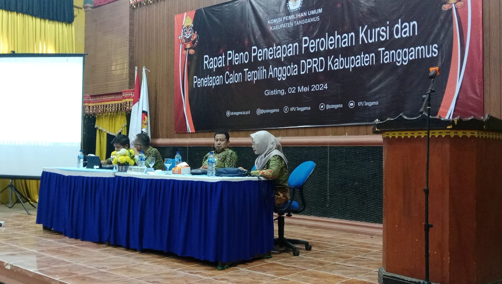 KPU Tetapkan 45 Nama Anggota DPRD Tanggamus terpilih periode 2024-2029
