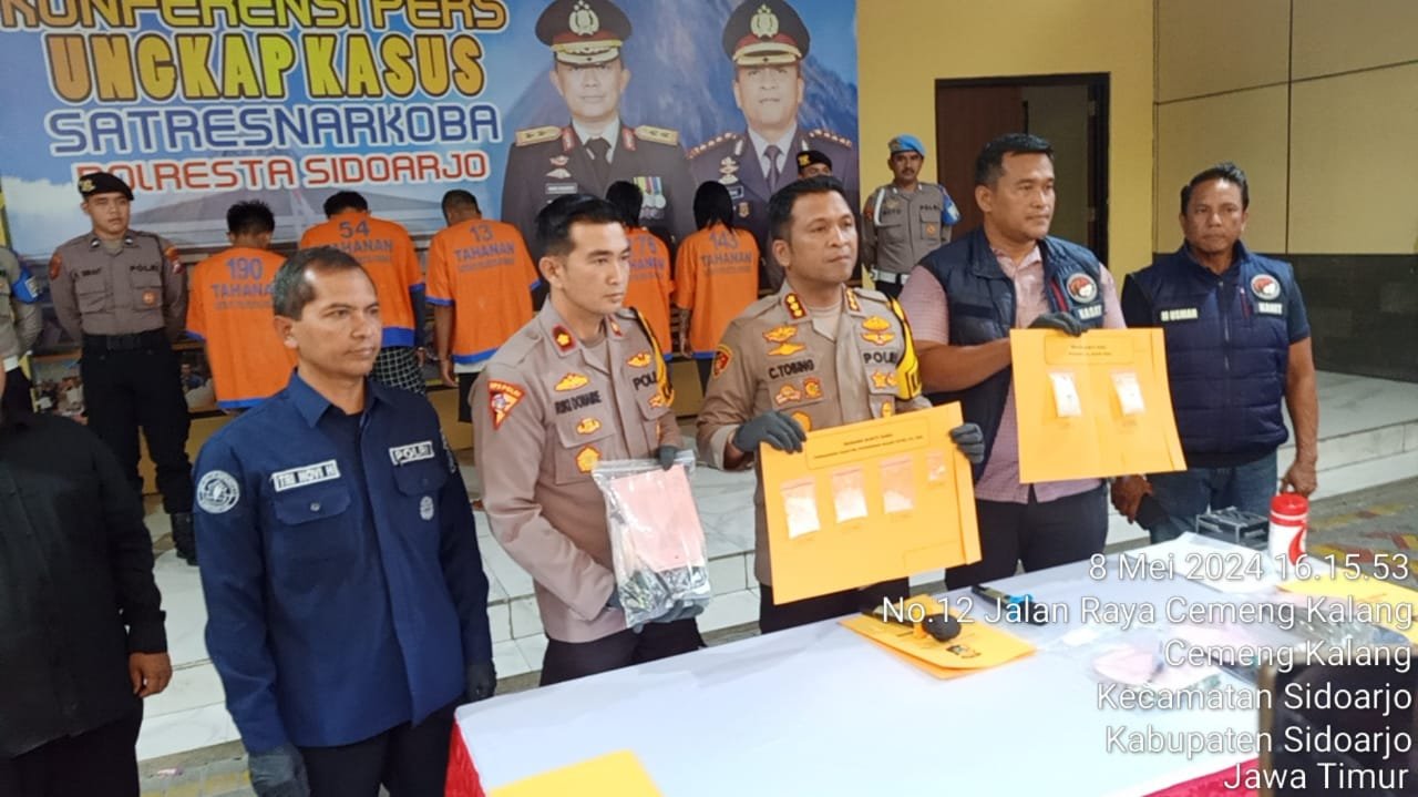 Satreskoba Polresta Sidoarjo Ringkus Pasutri Pengedar Sabu Sabu
