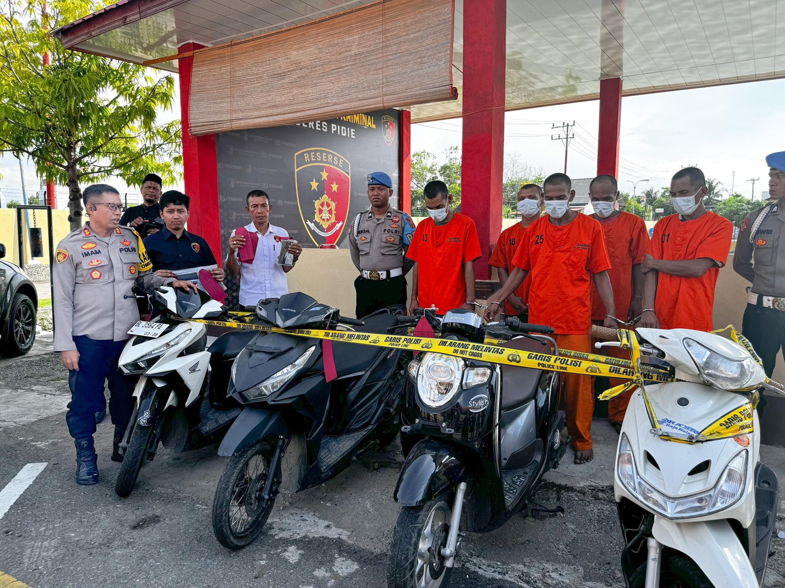 Polres Pidie Ringkus 6 Pelaku Curanmor di Pidie