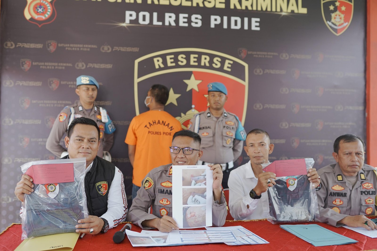 Satreskrim Polres Pidie Amankan Pelaku Penganiyaan Dengan Pemberatan