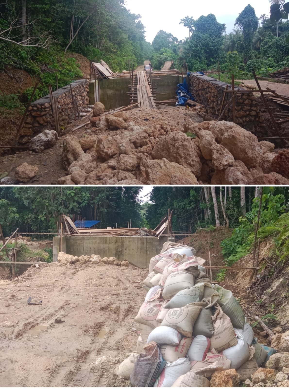 Jembatan di Obi Utara Halmahera Selatan Diduga Berhenti Pembangunannya Sebelum Selesai 100 %