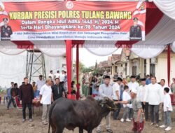 Di Momen Hari Raya Idul Adha 1445 H, Polres  Tulang Bawang Jajaran Sembelih Belasan Hewan Qurban