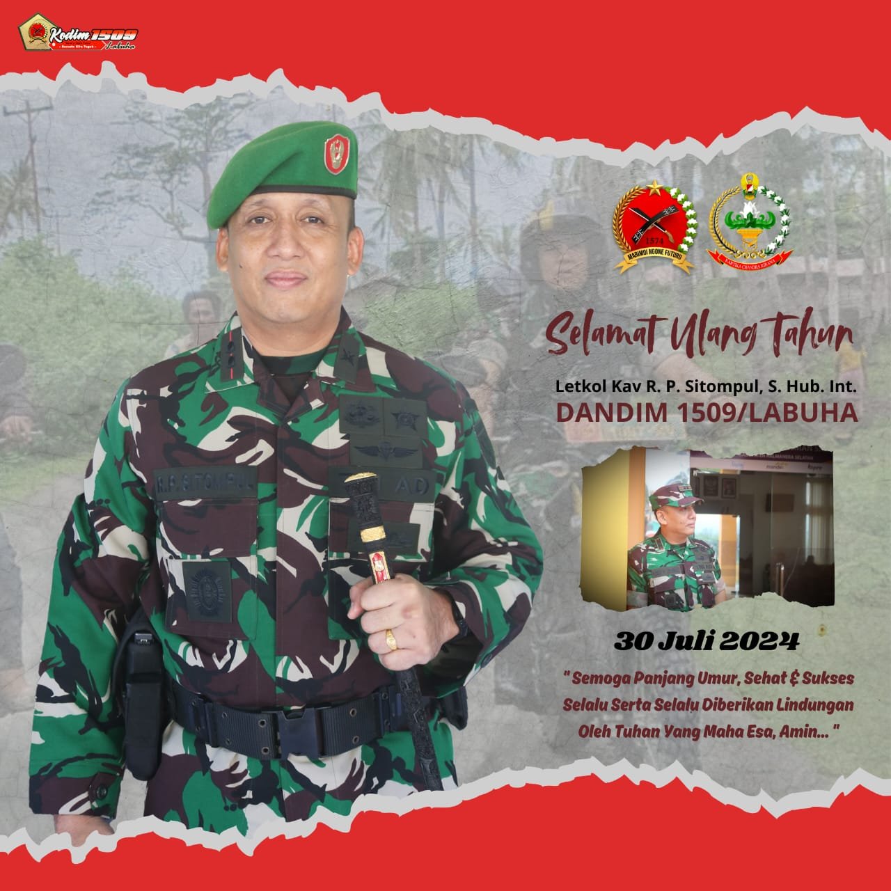 Majalahglobal.com Mengucapkan Selamat Ulang Tahun Dandim 1509/Labuha, Semoga Panjang Umur, Sehat, dan Sukses Selalu