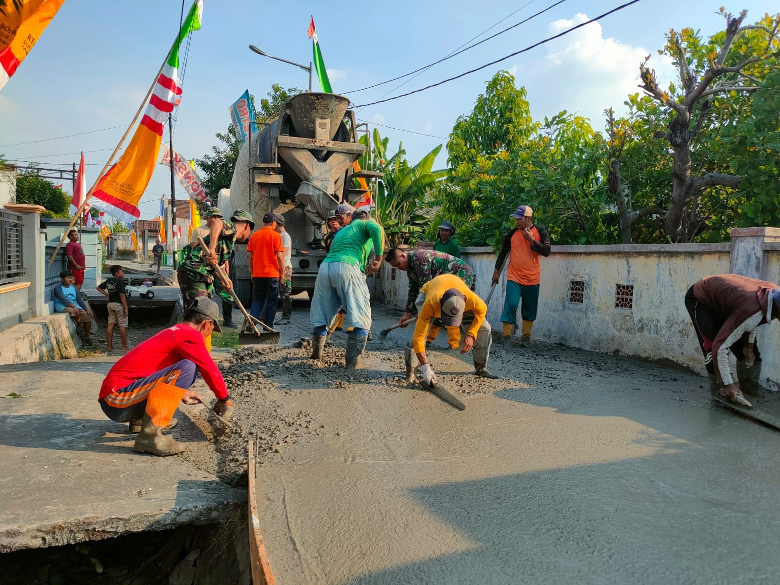 Begini Perkembangan Sasaran Fisik TMMD Reguler Ke-121 Mojokerto Di Pekan Pertama