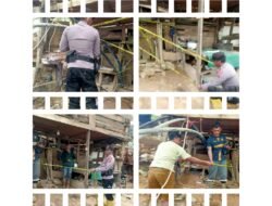 POLSEK INDARI BERGERAK CEPAT PASANG POLICE LINE PASCA MENINGGALNYA PENAMBANG DI TAMBANG EMAS DESA KUSUBIBI