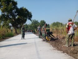 Satgas TMMD 121 Mojokerto Tuntaskan Rabat Beton Jalan Dusun Bandung Wetan
