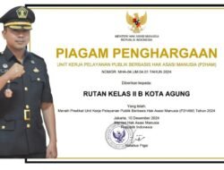 Luar Biasa,Rutan Kelas IIB Kota Agung Raih Predikat Satuan Kerja Pelayanan Publik Berbasis HAM