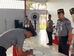 Pegawai Lapas Narkotika Kelas IIA Bandar Lampung Tanda Tangan Komitmen Kerja dan Bangun Zona Integritas