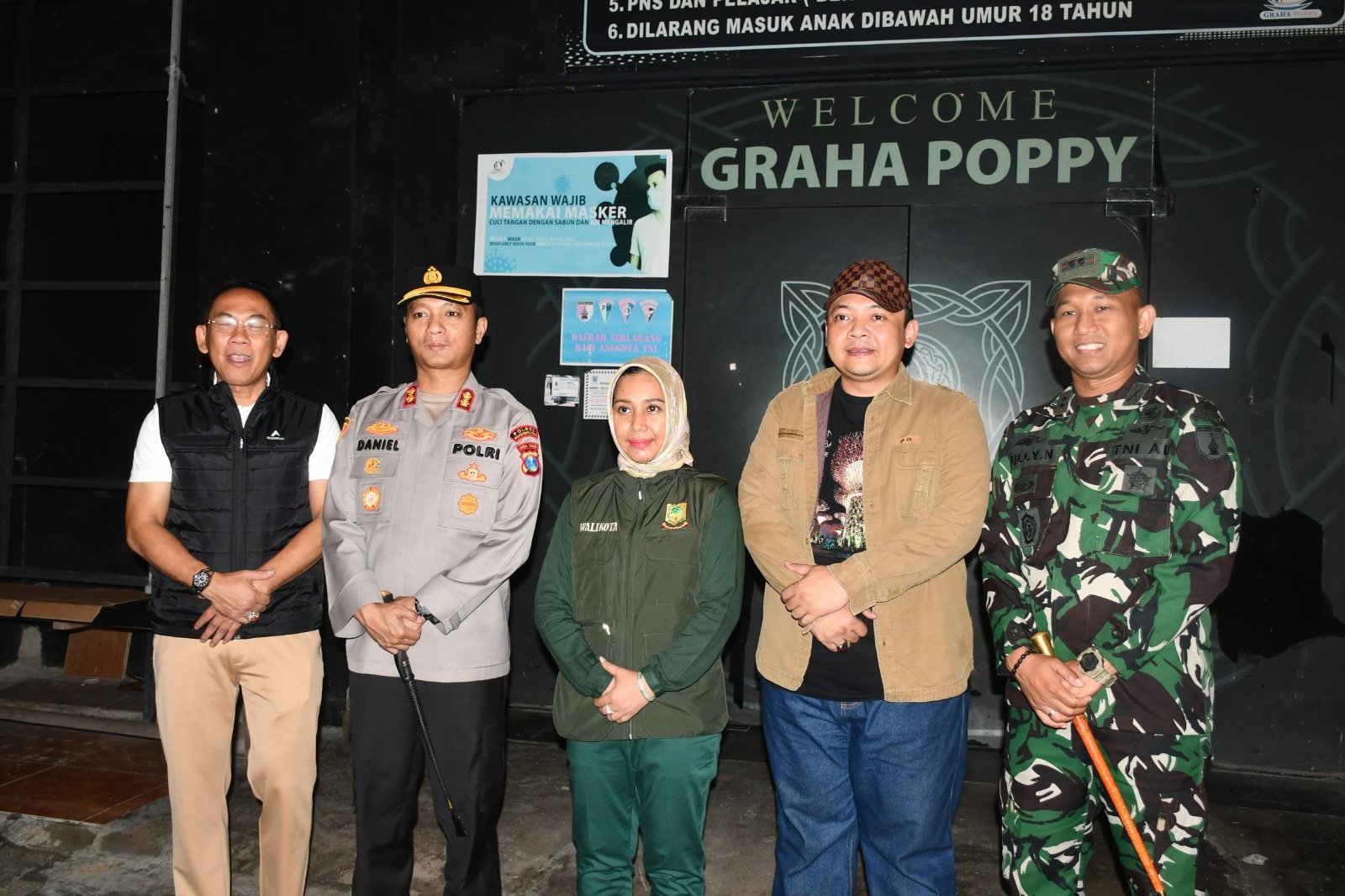 Dandim 0815/Mojokerto Bersama Forkopimda Kota Mojokerto Gelar Sidak Tempat Hiburan Malam