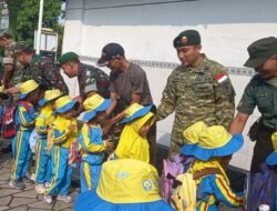 Tumbuhkan Semangat Cinta Tanah Air Sejak Dini, Koramil 0815/04 Puri Terima Kunjungan KB Al Wahyu