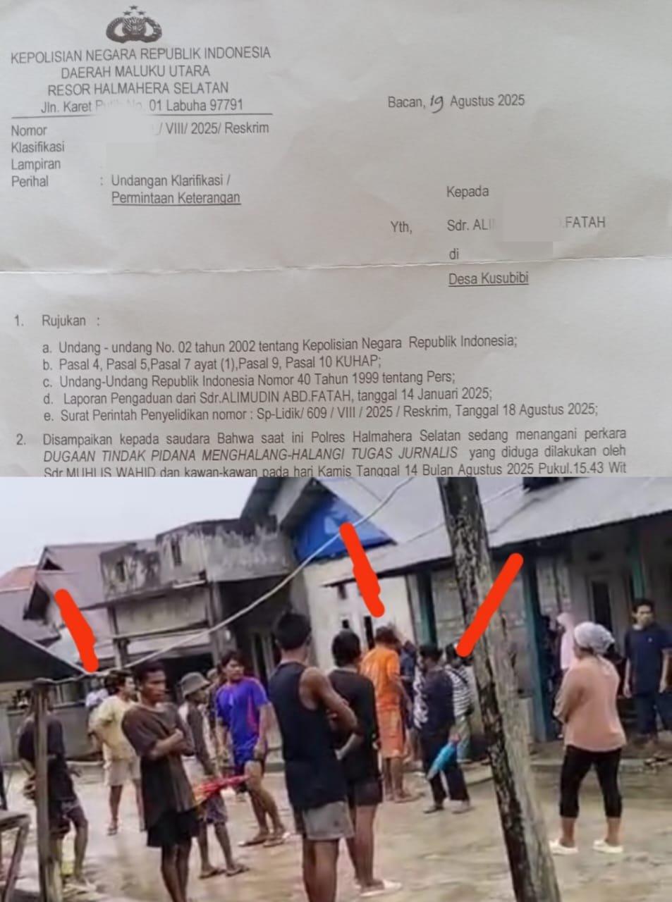 Polres Halsel Jadwalkan Pemeriksaan Korban Wartawan Yang Dihalangi Saat Peliputan PETI Kusibibi