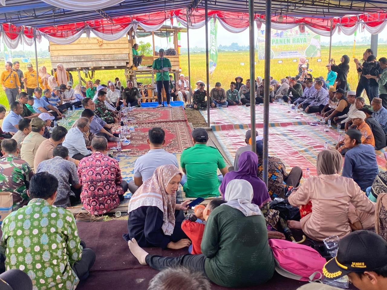 Bupati Batang Hari Fadhil Arief Hadiri Acara Panen Raya Padi Sawa di Desa Terusan